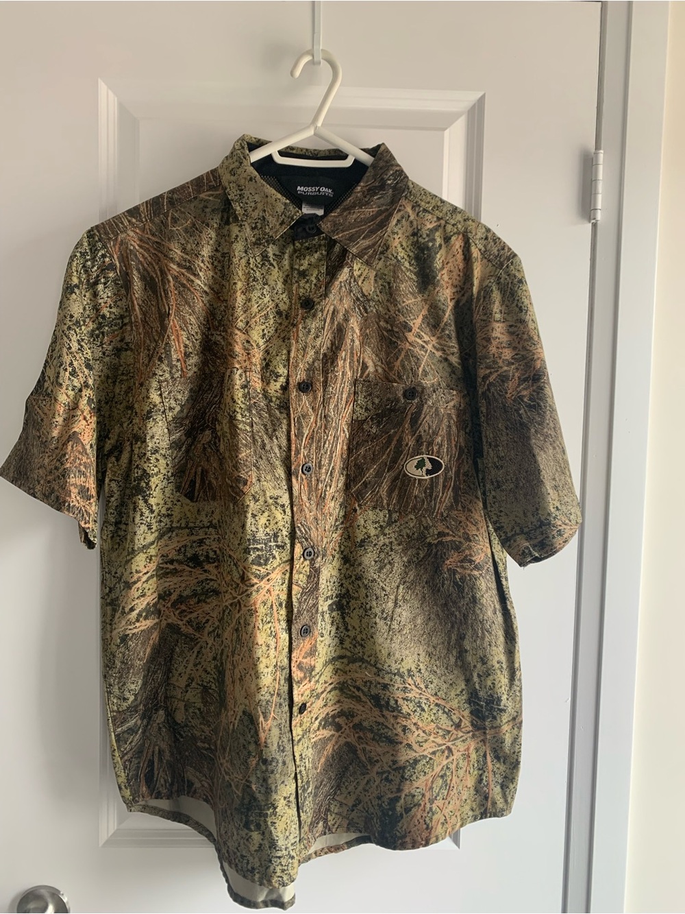 Mossy Oak Men's Short-Sleeve Camo Button-Down Shirt - Green/Brown/Tan
